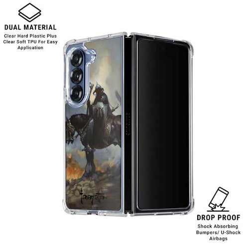 Death Dealer on Horseback by Frazetta Galaxy Z Fold6 Clear Case